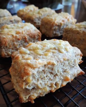 Cheddar and Chive Buttermilk Sourdough Biscuits